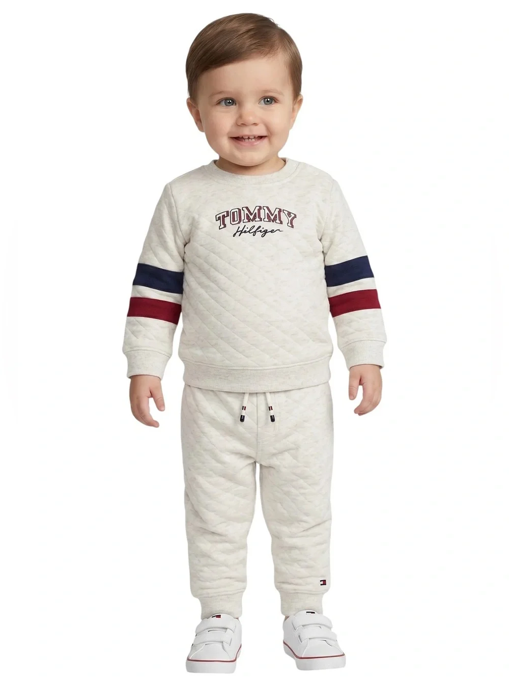 Tommy Hilfiger / NWT Logo Diamond Quilted Sweatshirt & Joggers Set